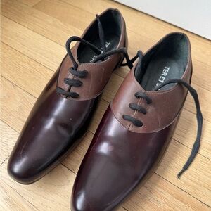 Elegant Two-Tone Lace-Up Boots